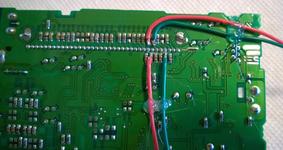 Hot glued wires to the board as strain relief.
